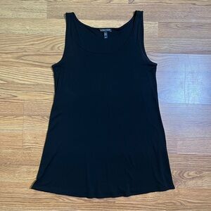 Eileen Fisher Women’s Black 100% Silk Tank Top Relaxed Fit Sleeveless Petite